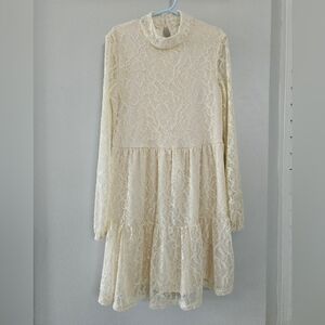 Elegant Cream Lace Dress